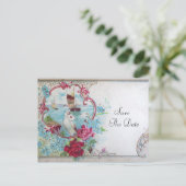 CARTE POSTALE FAIRE-PART ROMANTICA SAVE THE DATE (Debout devant)