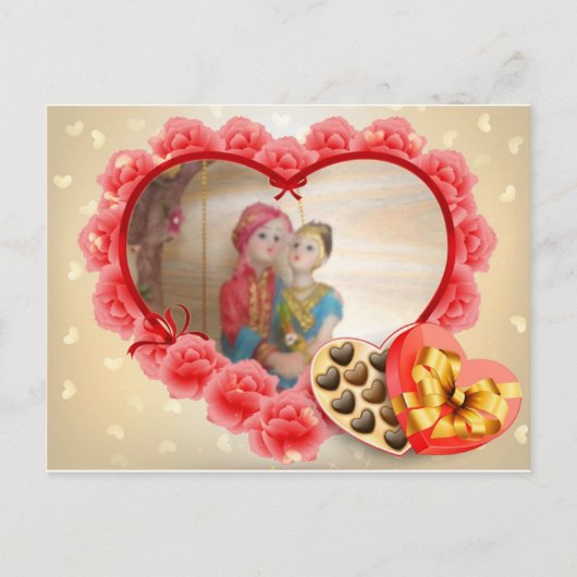 Carte Postale Faire-part Romantique Amour Coeur Art Imprimer (Devant)