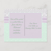 Carte Postale Faire-part Romantique dentelle Lavande Fleur Mint vert Enregi (Dos)