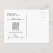 Carte Postale Faire-part Romantique rose floral élégant Foliage Enregistrer (Dos)