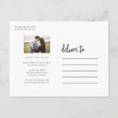 Carte Postale Faire-part Romantique Script Photo Collage Enregistrer La Dat (Dos)