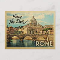 Rome Enregistrer La Date Vintage Italie