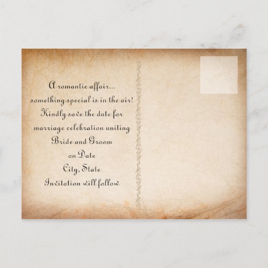 Carte Postale Faire-part Rose Ancienne et Croix Enregistrer la Date (Dos)