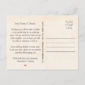 CARTE POSTALE FAIRE-PART ROSE BLANC RUSTIQUE BOHO FLORAL ENREGISTRER LA DAT (Dos)