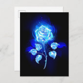 Carte Postale Faire-part Rose bleu brûlant (Devant / Derrière)