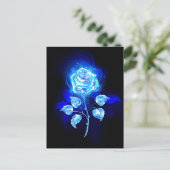 Carte Postale Faire-part Rose bleu brûlant (Debout devant)