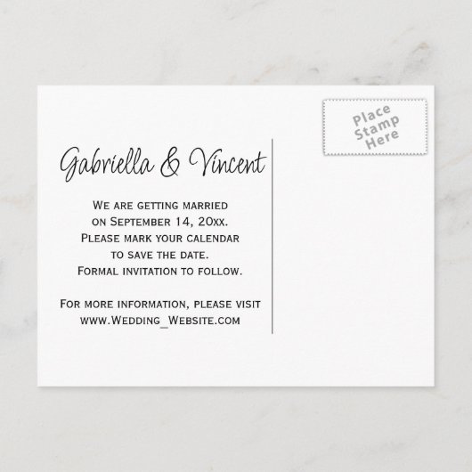 Carte Postale Faire-part Rose Daisy in Vase Wedding Enregistrer la date (Dos)