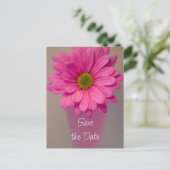 Carte Postale Faire-part Rose Daisy in Vase Wedding Enregistrer la date (Debout devant)