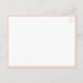 Carte Postale Faire-part Rose Élégante Florale Rose Mariage Mariés (Dos)