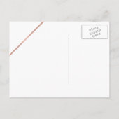 Carte Postale Faire-part Rose en marbre or script blanc enregistrer la date (Dos)