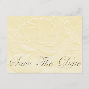 Carte Postale Faire-part Rose en or en relief Enregistrez la date