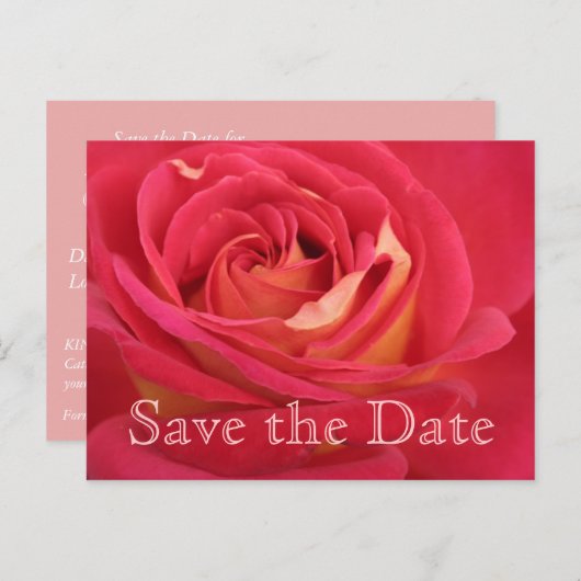 Carte Postale Faire-part Rose Enregistrez la date 60e anniversaire - (Devant / Derrière)