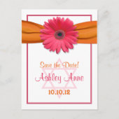 Carte Postale Faire-part Rose Gerber Daisy Bat Mitzvah Save the Date (Devant)