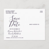 Carte Postale Faire-part Rose Gold Agate Marbre Mauve Save the Date (Dos)