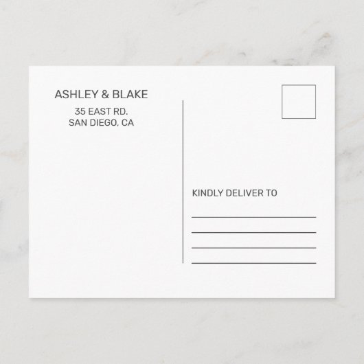 Carte Postale Faire-part Rose Gold Calligraphie manuscrite Enregistrer la d (Dos)