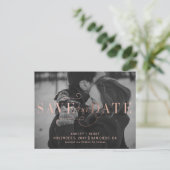Carte Postale Faire-part Rose Gold Calligraphy Photo Enregistrer la date (Debout devant)