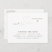 Carte Postale Faire-part Rose Gold Destination Mariage Modifier la date (Devant / Derrière)