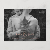 Carte Postale Faire-part Rose Gold Esperluette | Enregistrer la date de la  (Devant)