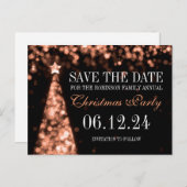 Carte Postale Faire-part Rose Gold Fête de Noël Enregistrez La Date (Devant / Derrière)