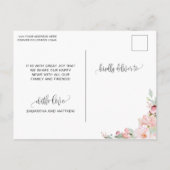 Carte Postale Faire-part Rose Gold Floral, Fiançailles, Engagement (Dos)