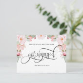 Carte Postale Faire-part Rose Gold Floral, Fiançailles, Engagement (Debout devant)