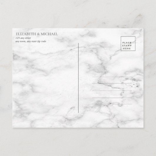 Carte Postale Faire-part Rose Gold Géométrique Blush Rose Marine Retard Dat (Dos)