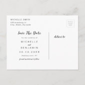 Carte Postale Faire-part Rose Gold Gray Moderne Simple Écriture Save The Da (Dos)