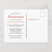 Carte Postale Faire-part Rose Gold Moderne Élégant Script Photo Diplôme (Dos)