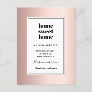 Carte Postale Faire-part Rose gold moderne minimaliste maison douce maison 