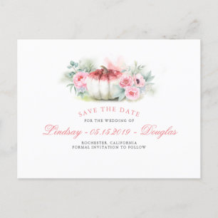 Carte Postale Faire-part Rose Gold Parties scintillant Citrouille Automne E