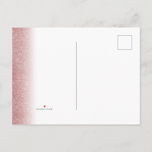 Carte Postale Faire-part Rose Gold Parties scintillant Enregistrer la date  (Dos)