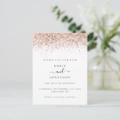 Carte Postale Faire-part Rose Gold Parties scintillant Script Élégant Enreg (Debout devant)