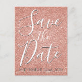 Carte Postale Faire-part Rose Gold Rose Fête d'anniversaire Enregistrer la  (Devant)