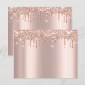 Carte Postale Faire-part Rose Gold Sark Drips Minimal Simplement Glam (Devant / Derrière)