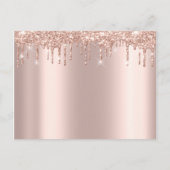 Carte Postale Faire-part Rose Gold Sark Drips Minimal Simplement Glam (Dos)