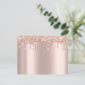 Carte Postale Faire-part Rose Gold Sark Drips Minimal Simplement Glam (Debout devant)