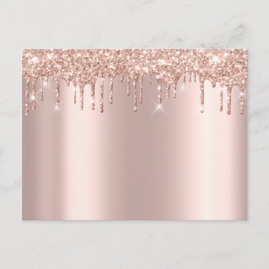 Carte Postale Faire-part Rose Gold Sark Gouttes Minimal Simplement Glam (Devant)