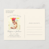 Carte Postale Faire-part Rose Gold Script superposition photo Enregistrer l (Dos)