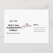 Carte Postale Faire-part Rose Gold Tropical Élégant Botanique Enregistrer l (Dos)