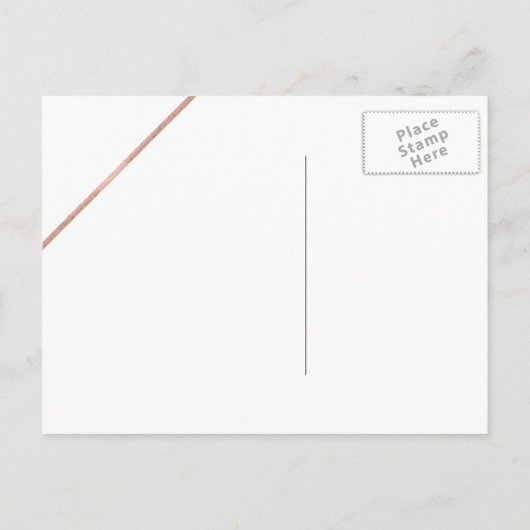 Carte Postale Faire-part Rose or parties scintillant script marbre enregist (Dos)