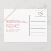 Carte Postale Faire-part Rose or parties scintillant script vert modifier l (Dos)