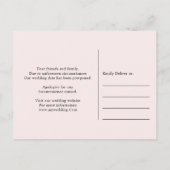 Carte Postale Faire-part Rose or rose nouveau plan mariage modifier la date (Dos)