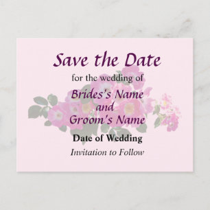 Carte Postale Faire-part Rose Pink Rambler Save the Date