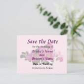 Carte Postale Faire-part Rose Pink Rambler Save the Date (Debout devant)