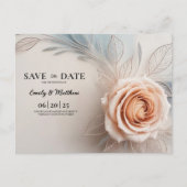 Carte Postale Faire-part Rose Rose Dew Drops Designer Enregistrer La Date (Devant)