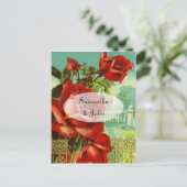 Carte Postale Faire-part Rose rouge vintage (Debout devant)