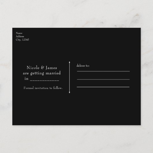 Carte Postale Faire-part Rose Rustique Élégant Bois Diamant Save the Date (Dos)