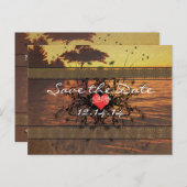 Carte Postale Faire-part Roses anciennes sépia sous les vagues apaisantes (Devant / Derrière)