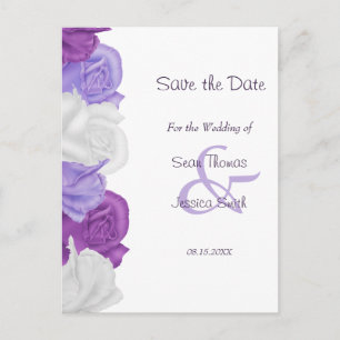 Carte Postale Faire-part Roses de collection chic pour Sauvegarder la date