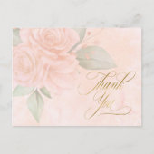 Carte Postale Faire-part Roses Douce Blush Mariage Remerciements ID828 (Devant)
